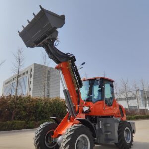 Jummos DA2500 telescopic wheel loader with bucket raised to full boom height