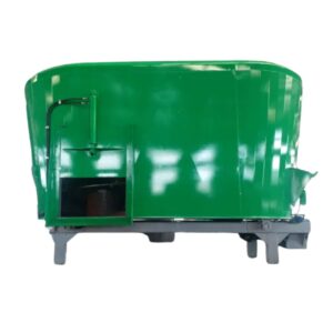Jummos stationary TMR mixer with twin vertical augers for livestock feed mixing